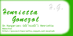 henrietta gonczol business card